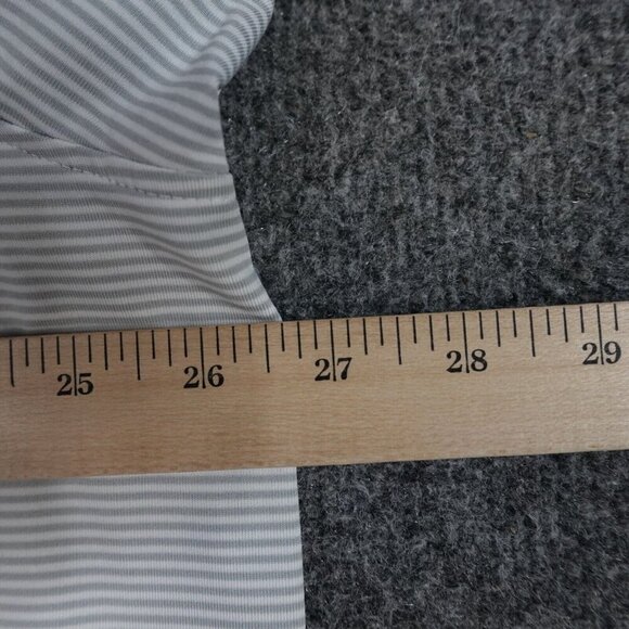 Grayson Mens Polo Shirt 2XL Gray Striped Green Spring Valley Embroidery - Picture 7 of 7